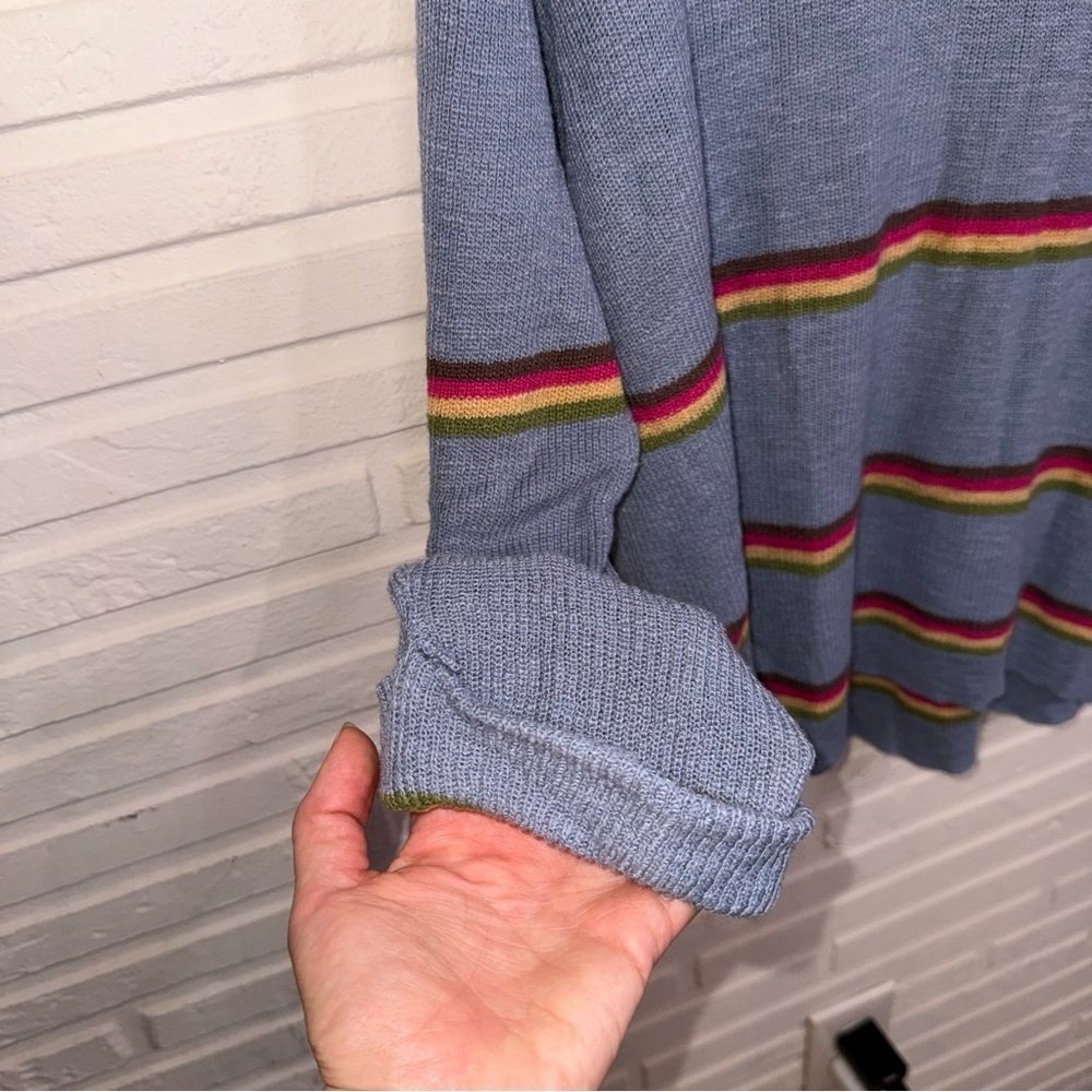 Free People Beach Blue Striped Mariner Oversized Sweater, Women’s Size XS - Picture 2 of 8